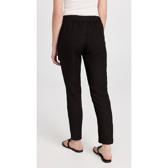 Enza Costa Linen Easy Pants Black - 2 - Picture 2 of 6